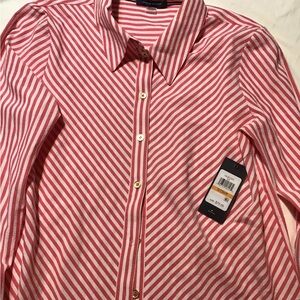 Banana Republic Red and White Striped Blouse